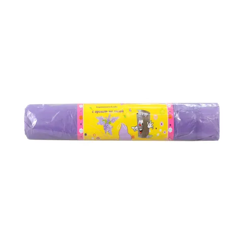 Saci de gunoi, cu șnur și parfum, 120 L, 70 x 100 cm, 15 µm, 10 bucăți