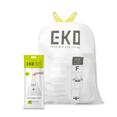 Saci pentru gunoi Eko, tip F, cu legătură, 40-60 L, 12 buc.