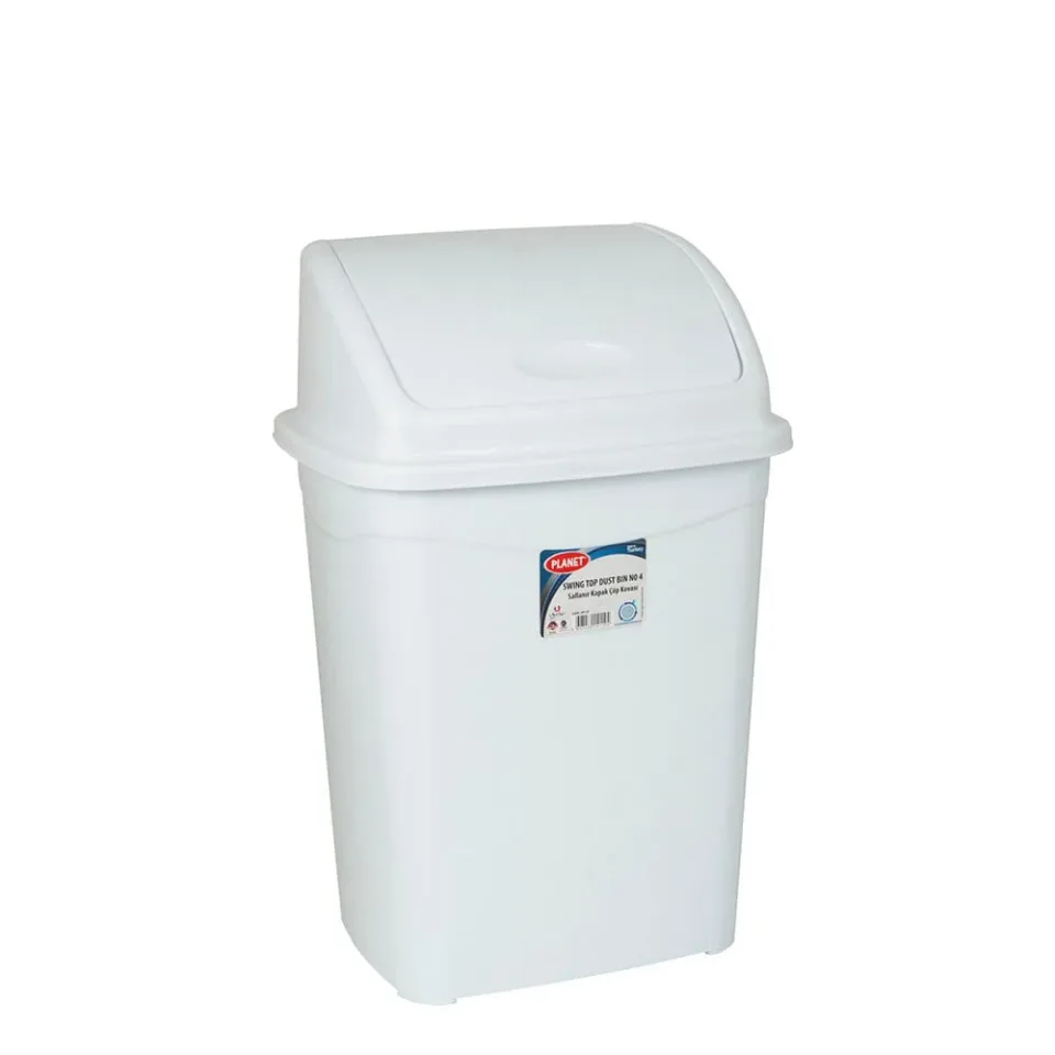 Coș Planet cu capac oscilant, 16 L, alb, 300 x 230 x 440 cm
