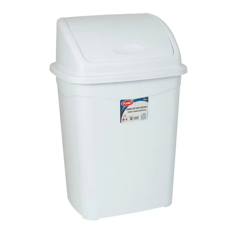 Coș Planet cu capac pivotant, 50 L, alb, 420 x 345 x 680 cm