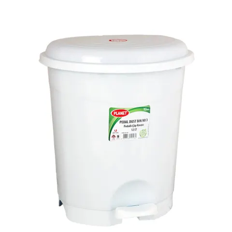Coș de gunoi Planet, cu pedală, plastic, 22 L, alb, 350 x 330 x 406 cm