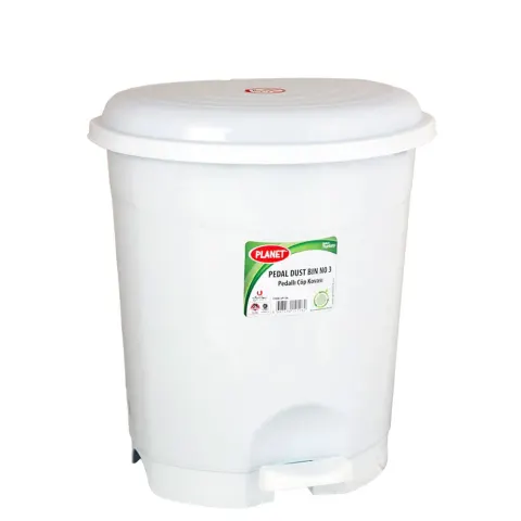 Coș de gunoi Planet, cu pedală, plastic, 50 L, alb, 430 x 420 x 560 cm