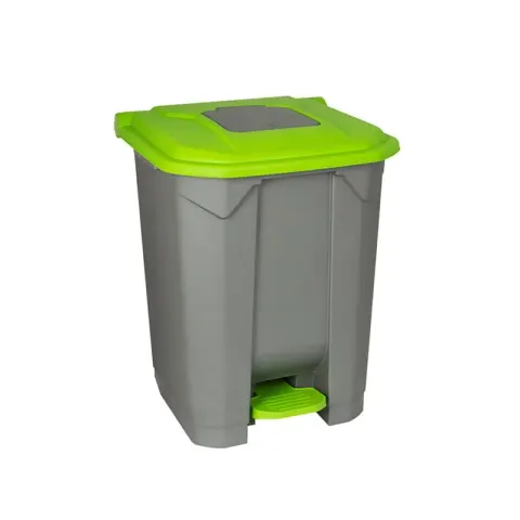 Coș Planet cu compartiment, cu pedală, 30 L, gri/verde, 445 x 405 x 425 cm