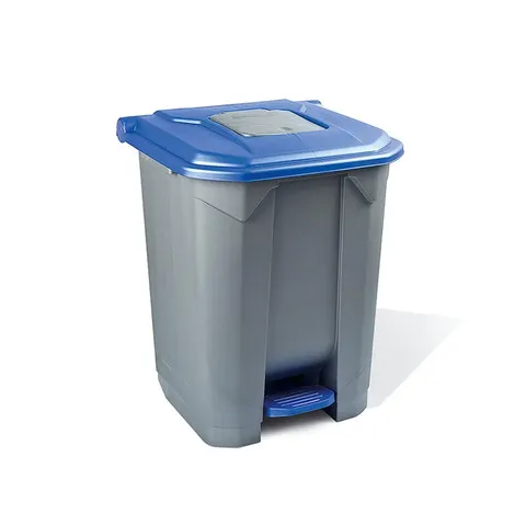 Coș Planet cu compartiment, cu pedală, 30 L, gri/albastru, 445 x 405 x 425 cm