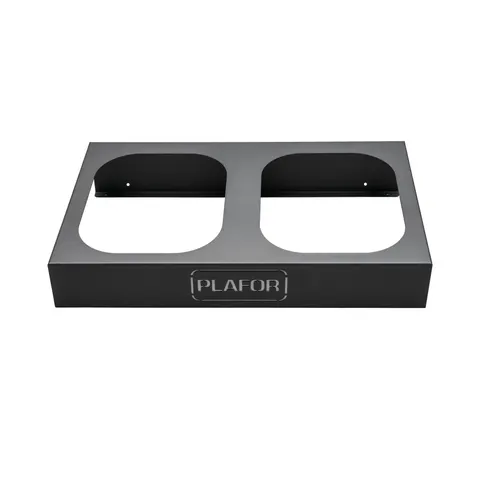 Bază pentru 2 coșuri de gunoi Plafor, metal, 2 x 45 L, negru, 90 l, 68 x 40.5 x 13 cm