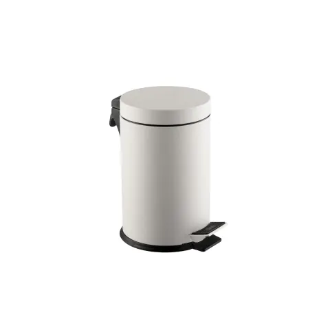 Coș de gunoi Dayco, cu pedală, metal, ø22 x 36 cm, 12 L, alb