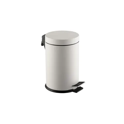 Coș de gunoi Dayco, cu pedală, metal, ø27,5 x 44 cm, 20 L, alb