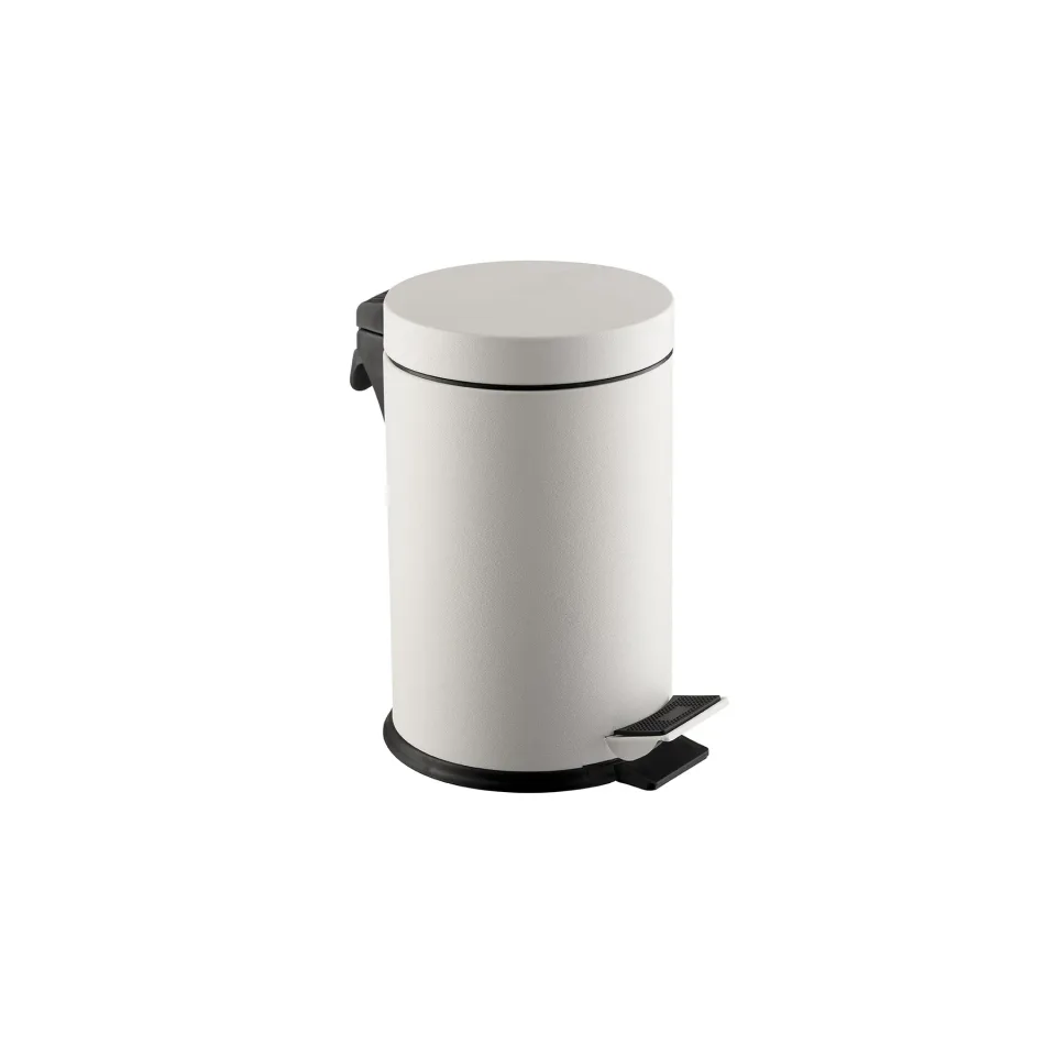 Coș de gunoi Dayco, cu pedală, metal, ø27,5 x 44 cm, 20 L, alb