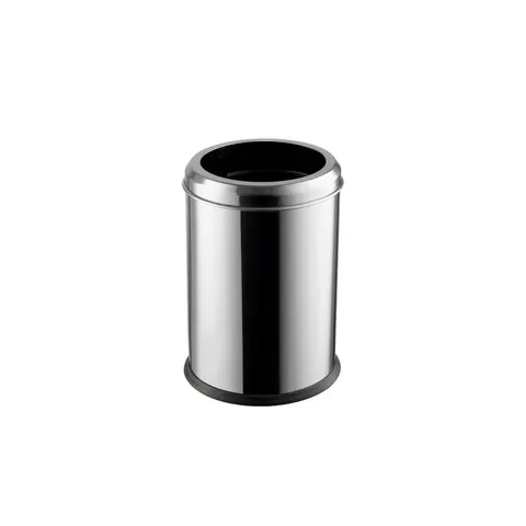 Coș de gunoi Dayco, cu inel, metalic, ø18 x 26 cm, 5 L, oțel inoxidabil