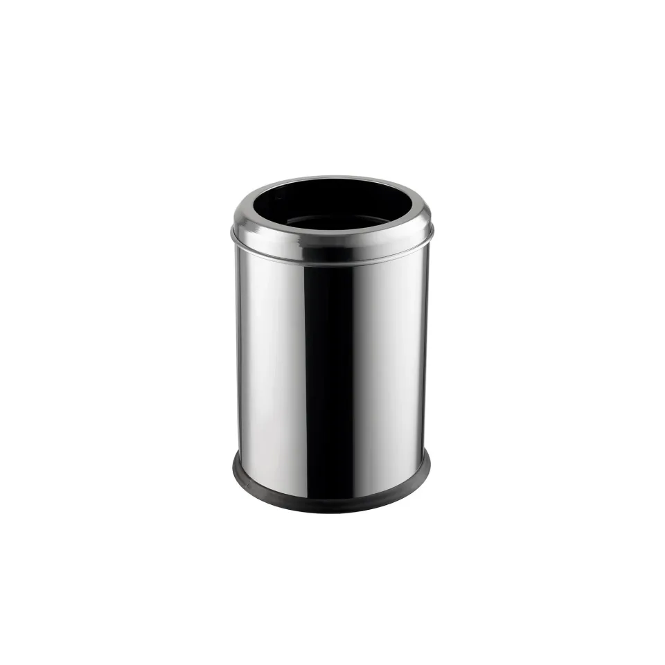 Coș de gunoi Dayco, cu inel, metalic, ø18 x 26 cm, 5 L, oțel inoxidabil