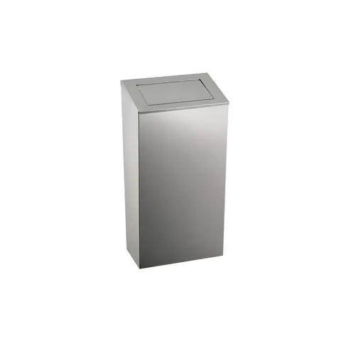 Coș de gunoi Dayco, cu capac cu buton, metal, 21.5 x 30 x 40 cm, 25 L, oțel inoxidabil