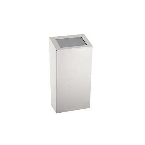 Coș de gunoi Dayco, cu capac presabil, metalic, 21.5 x 30 x 40 cm, 25 L, alb