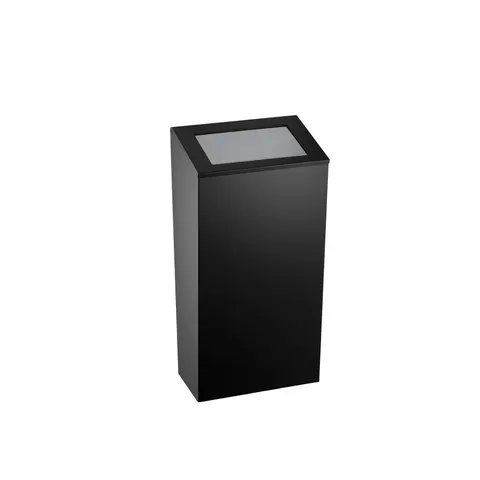 Coș de gunoi Dayco, cu capac presabil, metalic, 21.5 x 30 x 40 cm, 25 L, negru