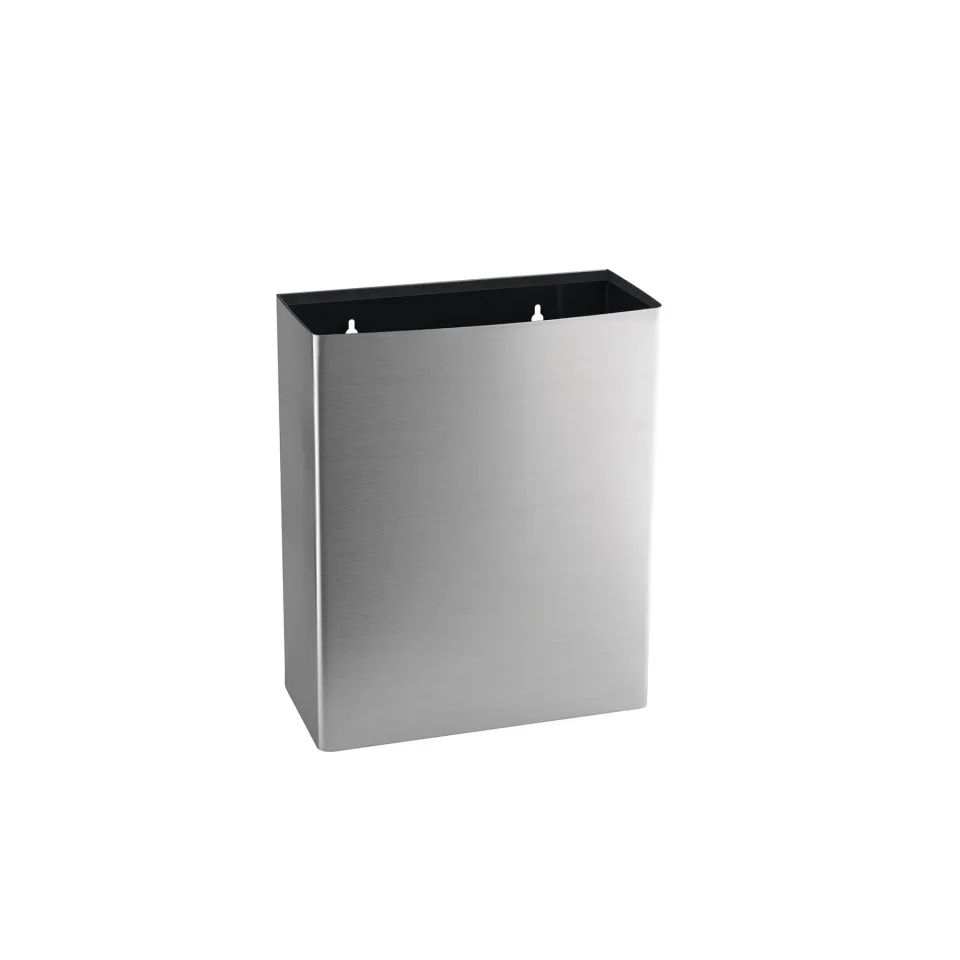 Coș de gunoi Dayco, deschis, metal, 36 x 16 x 44 cm, 23 L, inox