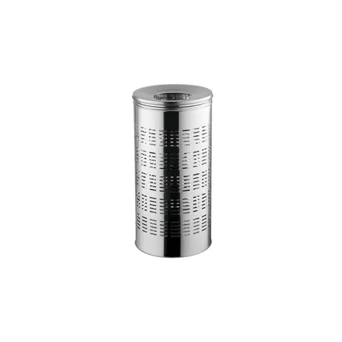 Coș de gunoi Dayco, perforat, cu scrumieră, ø30 x 65 cm, 35 L, inox