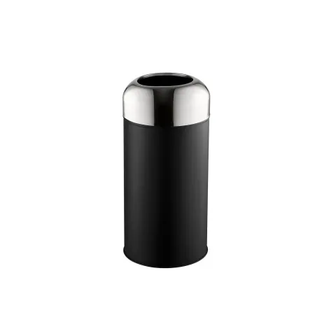 Coș de gunoi Dayco, deschis, rotund, ø28 x 67 cm, 40 L, negru
