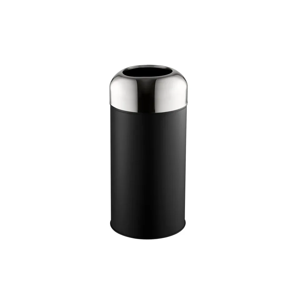 Coș de gunoi Dayco, deschis, rotund, ø28 x 67 cm, 40 L, negru
