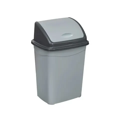 Coș de gunoi Planet, cu capac oscilant, 26 L, gri-negru