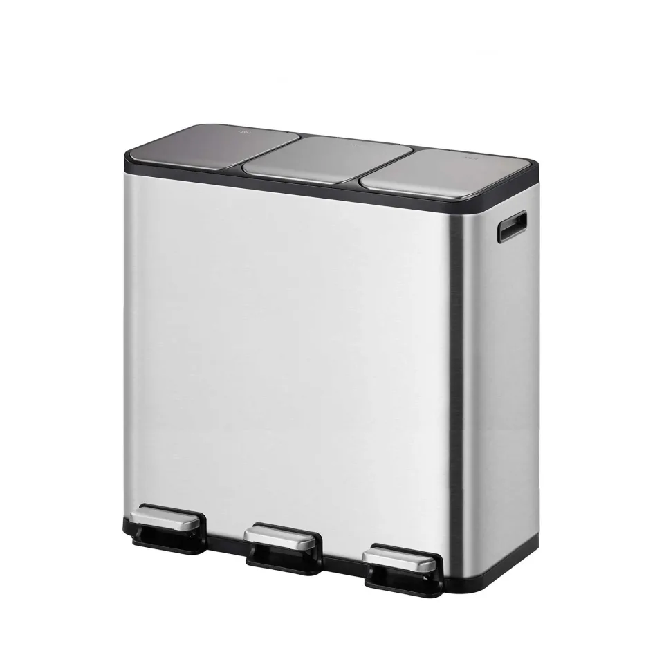 Coș de gunoi Eko Ecocasa II, pentru colectare separată, cu pedală, 15+15+15 L
