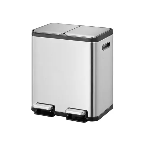 Coș de gunoi Eko Ecocasa II, pentru colectare separată, cu pedală, 15+15 L
