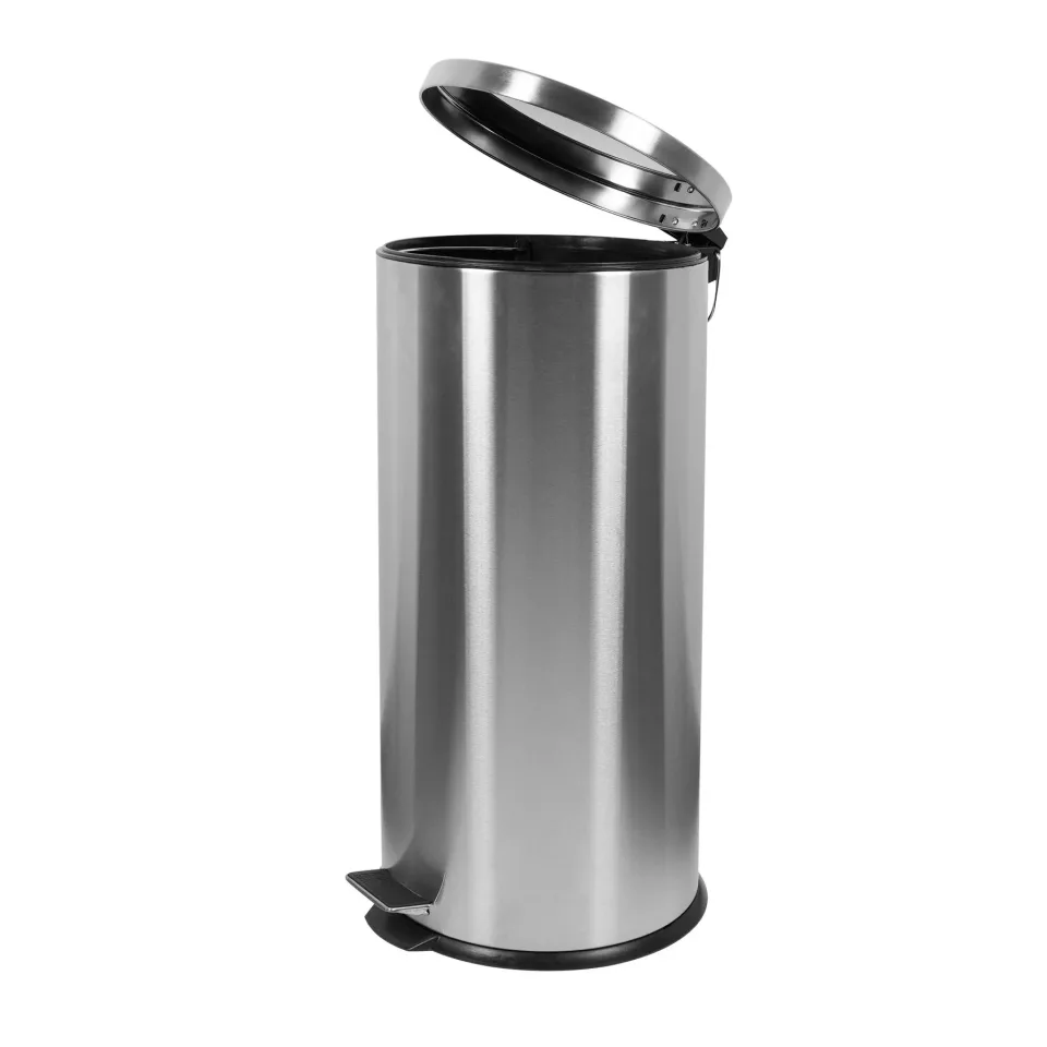 Coș de gunoi Office 1, cu pedală, metal, 29 x 29 x 65 cm, 30 L, oțel inoxidabil