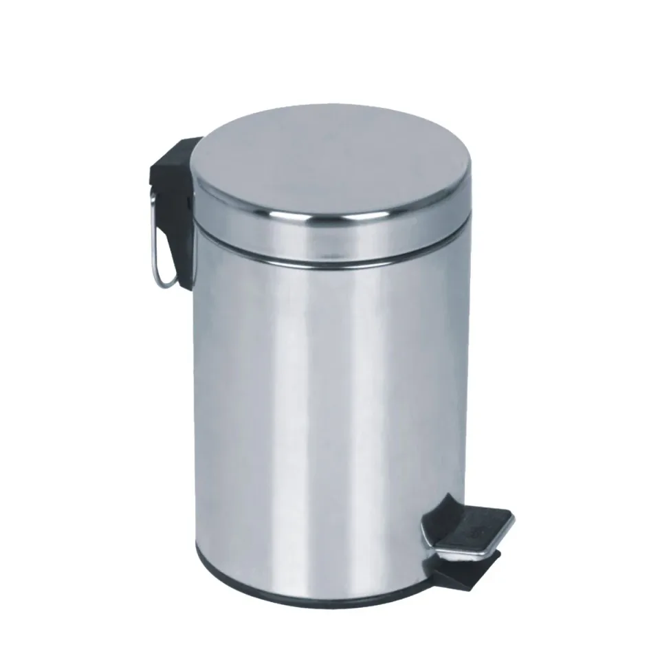 Coș de gunoi cu pedala, metal, 25.2 x 25.2 x 39.3 cm, 12 L, inox