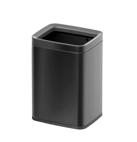 Coș de gunoi Eko Laguna, fără capac, 8 L, negru, 23 x 18 x 35 cm