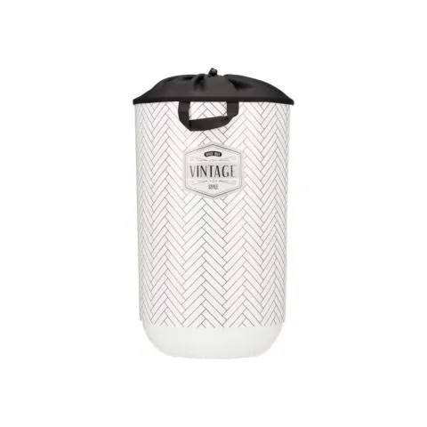 Coș de rufe Kipit, plastic, cu capac, 40 L, alb