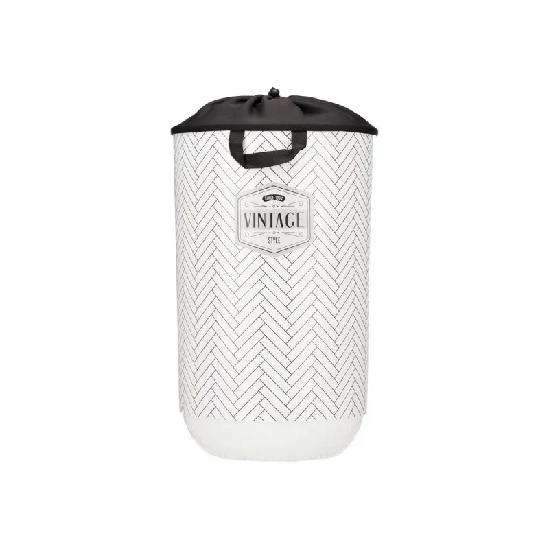 Coș de rufe Kipit, plastic, cu capac, 40 L, alb