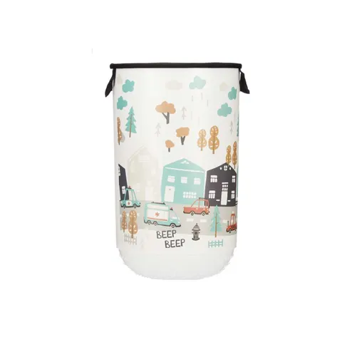 Coș pentru rufe Kipit, plastic, cu capac, 40 L, deschis