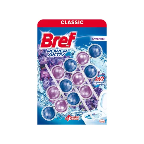 Odorizant pentru toaletă Bref WC Active Power Trio Pack, lavandă, 50 g, 3 bucăți