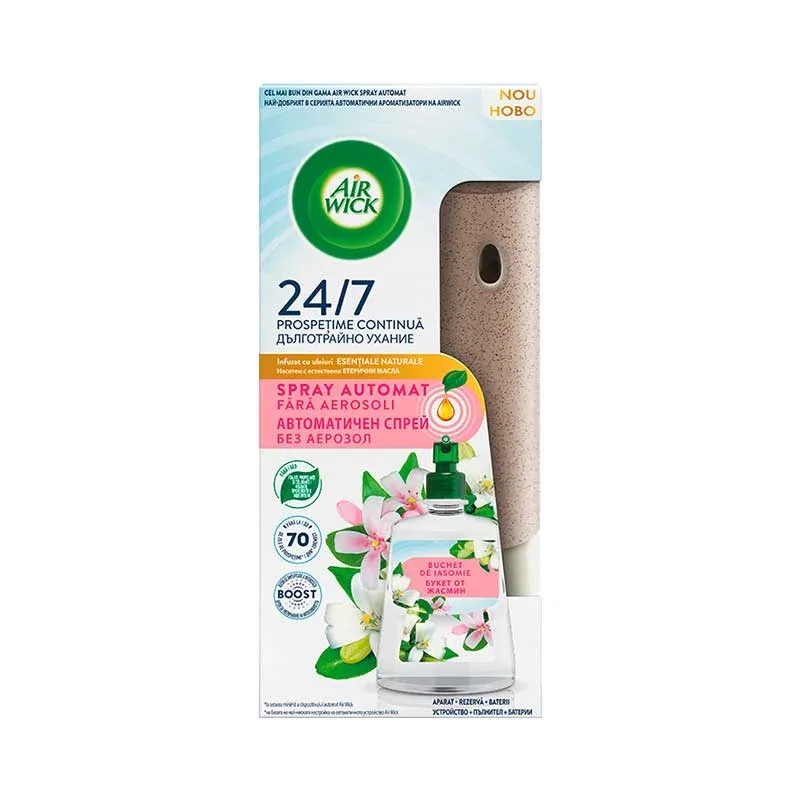Odorizant Air Wick Active Fresh, cu rezervă inclusă, iasomie, 228 ml