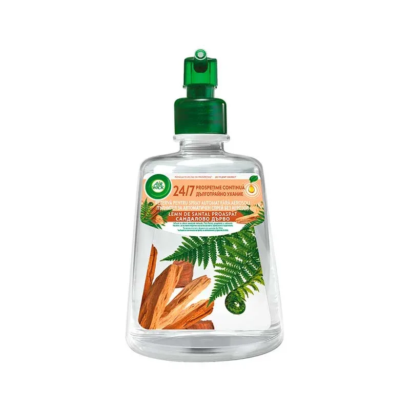 Rezervă pentru odorizant Air Wick Active Fresh, lemn de santal, 228 ml
