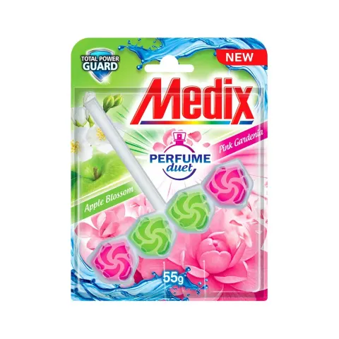 Odorizant pentru toaletă Medix Perfume Duet, Măr & Roz, 55 g