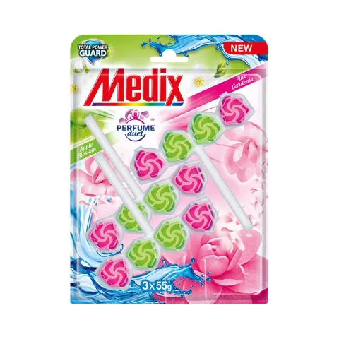 Odorizant pentru toaletă Medix Perfume Duet Apple & Pink, 55 g, 3 bucăți