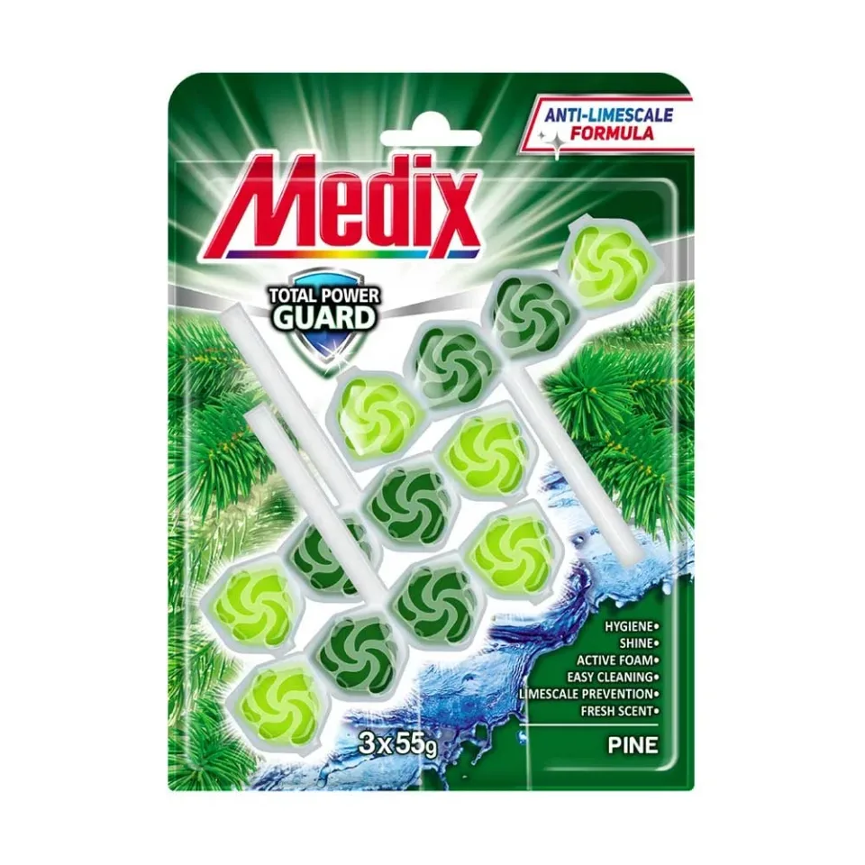 Odorizant pentru toaletă Medix WC Pine, 55 g, 3 bucăți