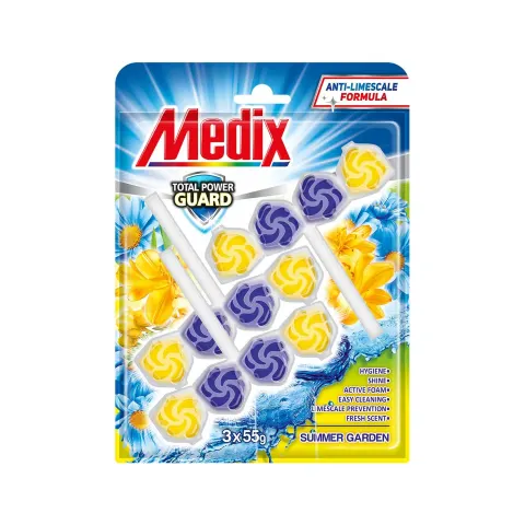 Odorizant pentru toaletă Medix Summer Garden, 55 g, set 3 bucăți