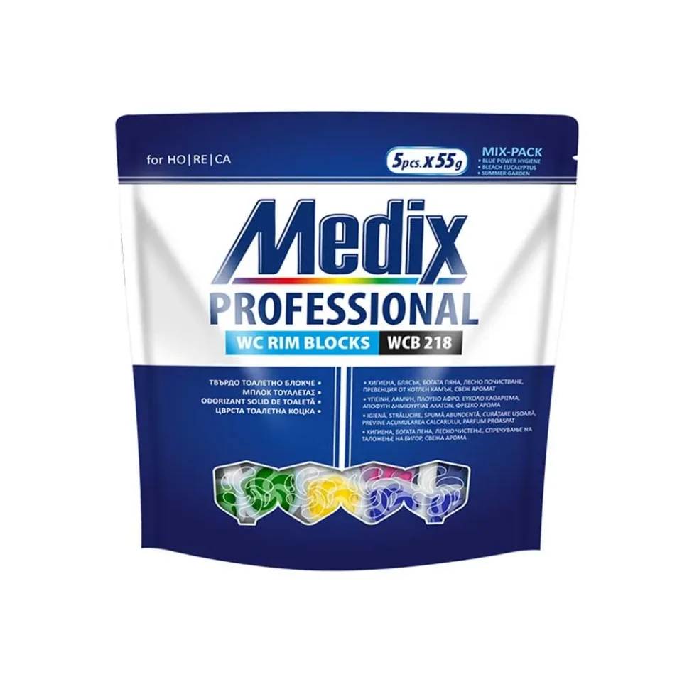 Odorizant pentru toaletă Medix WC B 218, bloc dur, 5 bucăți