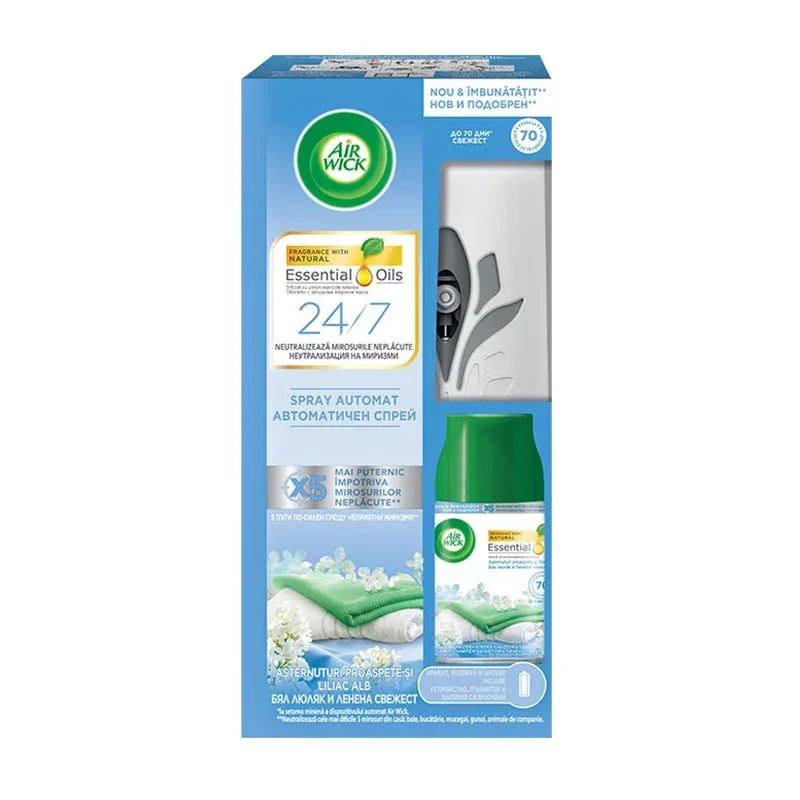 Air Wick Freshmatic Odorizant, kit de pornire, Liliac Alb, 250 ml
