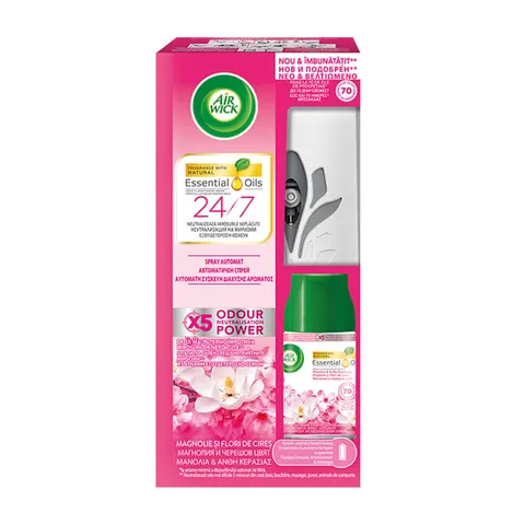 Air Wick Freshmatic Odorizant de cameră, kit inițial, Magnolia & Cireș, 250 ml