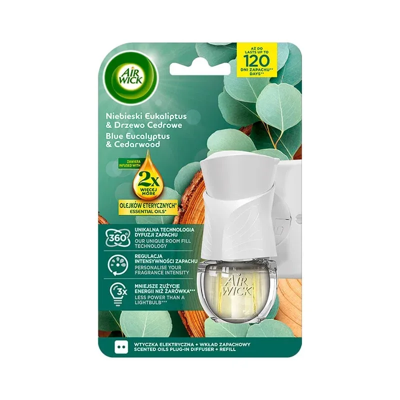 Air Wick Electric, Uleiuri extra, Eucalipt & Cedru, kit de start, 19 ml