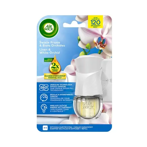 Air Wick Electrical Plug-in, Extra Oils, Orhidee Albă, kit de start, 19 ml
