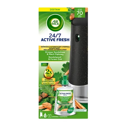 Air Wick Active Fresh, set de pornire Extra Oils, lemn de santal, 228 ml