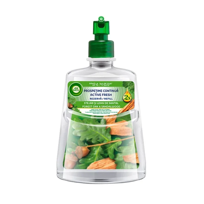 Air Wick Rezervă Active Fresh, Extra Oils, lemn de santal, 228 ml