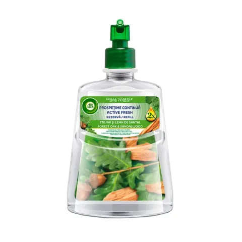 Air Wick Rezervă Active Fresh, Extra Oils, lemn de santal, 228 ml