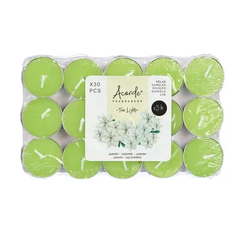 Lumânări tip tealight Acorde, Jasmine, 3 ore, 30 buc.