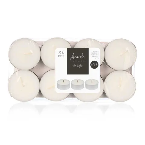 Lumânări Tealights Acorde, Light, 9 ore, 8 bucăți