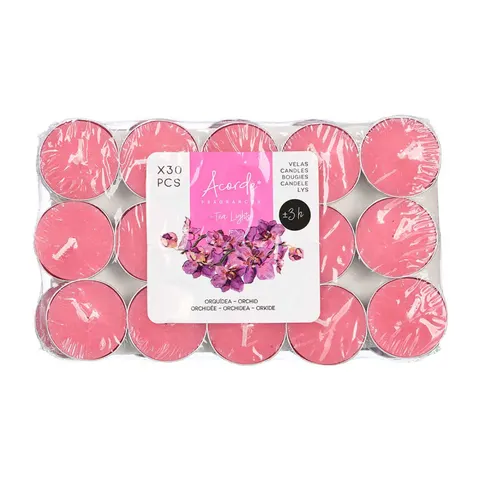 Lumânări tip ceai Acorde, Orchid, 3 ore, 30 buc