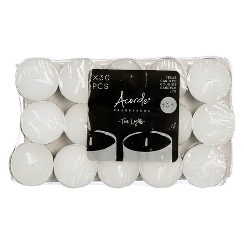 Lumânări de ceai Acorde, White Tea, 3 ore, 30 buc