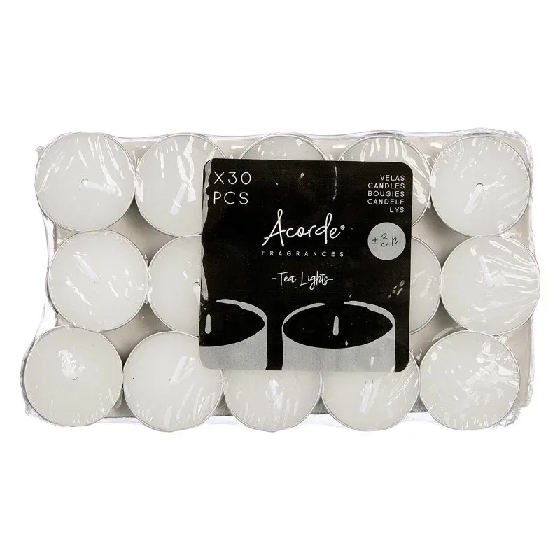 Lumânări de ceai Acorde, White Tea, 3 ore, 30 buc